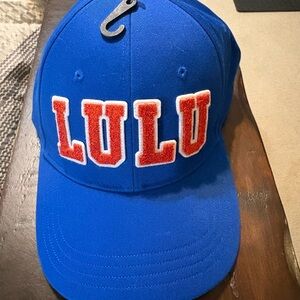 NWT: lululemon athletica  Royal Blue Hat with Orange Accents